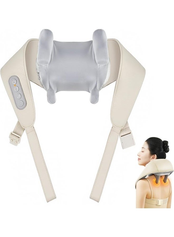 جهاز تدليك الرقبة والكتف والظهر والخصر والفخذ لاسلكي مع تدفئة واهتزاز قابل للشحن ويدعم وضعين وثلاث مستويات قوة - Image 1